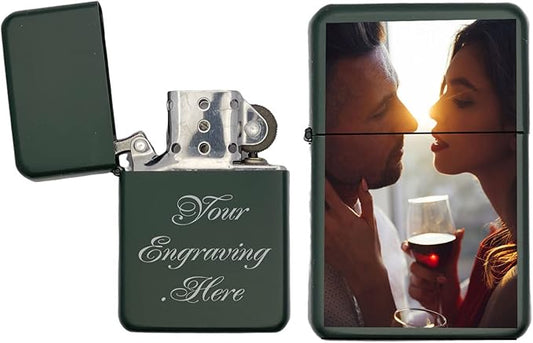 Custom Gifts Infinity Lighter! Personalize Lighter with Your Image or Logo! Customized (Green) - Christmas, Halloween & Valentines Day Gift