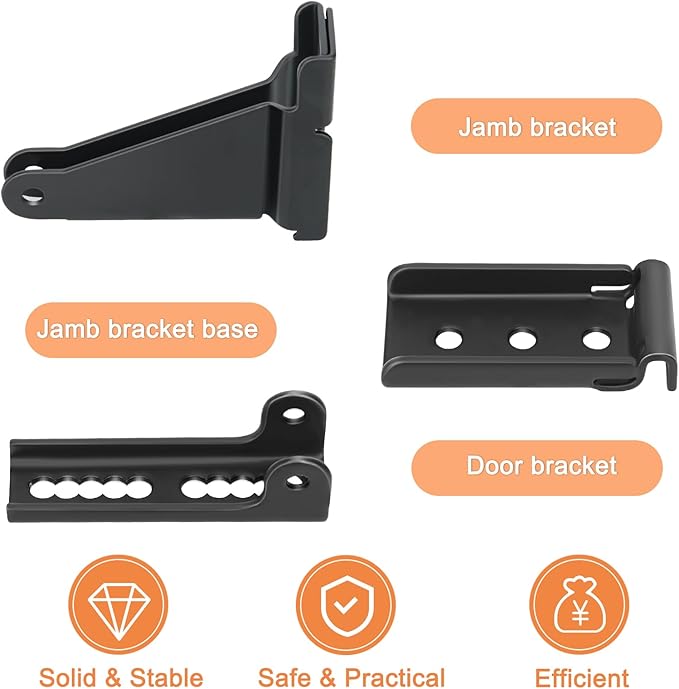 Storm Door Closer Bracket, Reinforced Repair Jamb Bracket Compatible with Andersen Emco, Larson, Pella, 40201 Door Repair Kit, Protecting Doors from Damage from Strong Winds (Black)