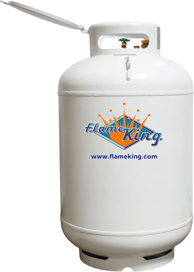 Flame King YSN420ASME 420LB (120 Gallon) ASME Vertical Steel Propane Tank, White