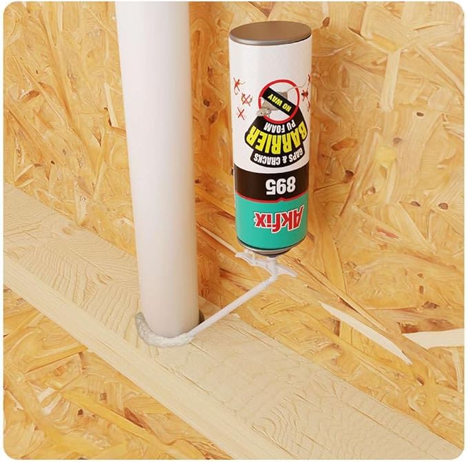 Akfix 895 PestBlocker Insulation Spray Foam (12x12 Oz.) - Gap Filler, Gaps & Cracks Barrier, Hole Blocker, Polyurethane Expanding Foam Spray for Barrier, Gaps Cracks Filler | 12 Oz. 12 Pack