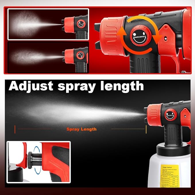 Paint Sprayer Compatible with Milwauke 18V Lithium Battery, Cordless Paint Sprayer HVLP Spray Gun with Copper Nozzle, 200W Power Easy to Clean for Home Interior,Exterior, Renovation(Tool Only)