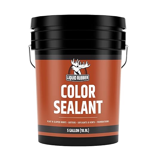 Liquid Rubber Color Waterproof Sealant - Elastomeric Roofing Coating for Flat or Slope Roofs & Foundations - DIY Paint & Leak Repair Membrane Compatible with Metal & Concrete - Light Gray, 5 Gallon