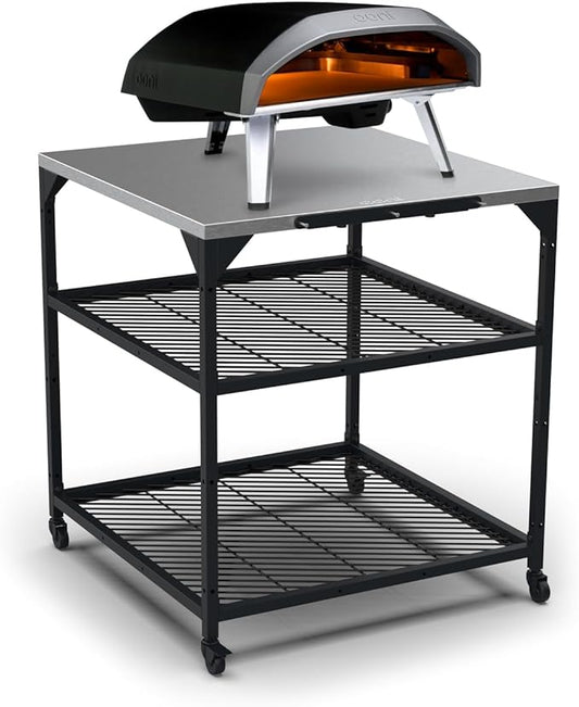 ooni Large Outdoor Modular Table - 31x31x35 Pizza Oven Cart, Stainless Steel Grill & BBQ Stand, Outdoor Table