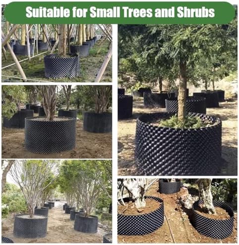 RooTrimmer Air Pruning Containers, 40 Gallon Air Pruning Planters, Sturdy Plastic Roots Control Planter Container for Tree Grow Outdoor, Garden Self-Planting Planters, Size 24"x24", Black, 2P
