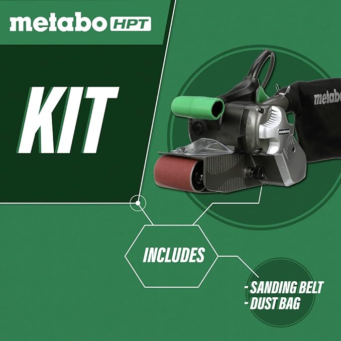 Metabo HPT Belt Sander | 3 x 21 Inch | For Woodworking | Variable Speed | 9.0 Amp Motor | Soft Grip | 5-Year Warranty | SB8V2