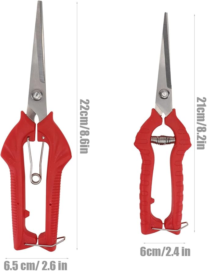 2Pcs Branch Pruning Shear Garden Scissors with Comfortable Handles for Fruit Picking and Plant Trimming and Labor-Saving Clippers for Orchards Yards and Gardens Red