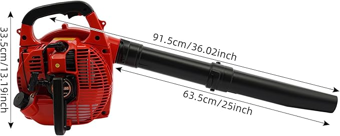 25.4cc Gas Leaf Blower Vacuum Mulcher, 2-in-1 Handheld Garden Leaf Blower, 2-Stroke 275CFM Yard Vacuum with Large Collection Bag for Lawn Yard Driveway Cleaning(Red)