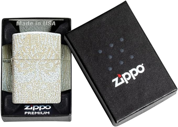 Zippo Tree of Life Woodgrain Design Glacier Pocket Lighter