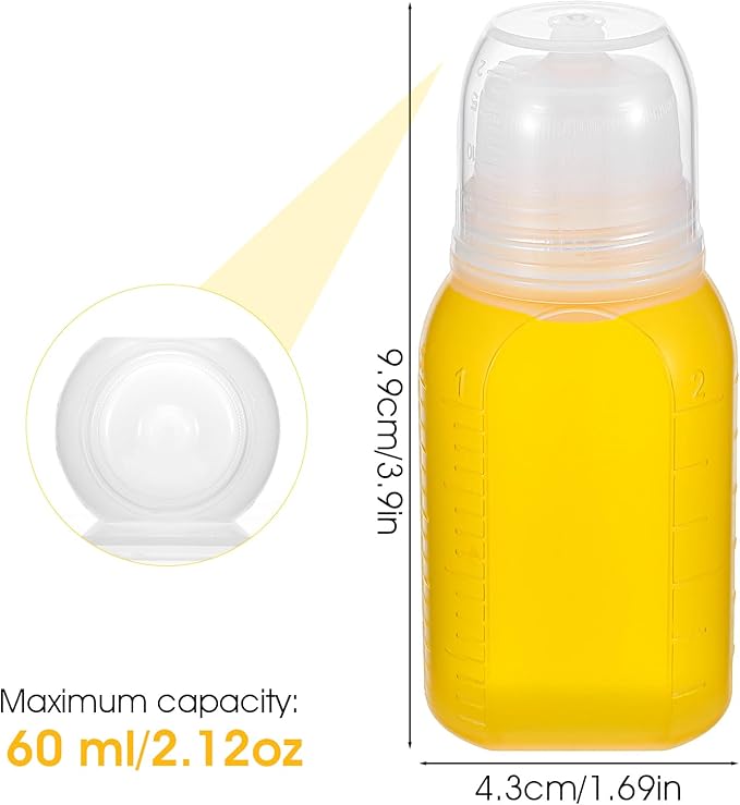 6PCS Mini Condiment Squeeze Bottles 60ML Travel Condiment Containers with Lid Mini Sauce Bottle Portable Ketchup Bottles Squeeze for Sauces
