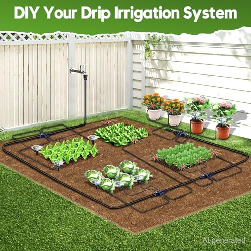 110FT Drip Irrigation System Kit, Automatic Garden Watering System