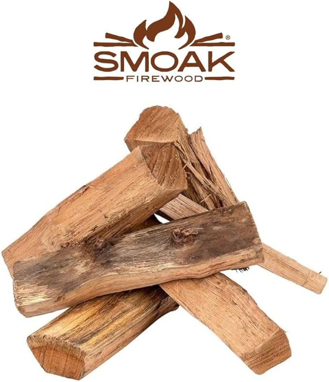 Smoak Firewood 16inch Length Premium Cooking Wood & Firewood Logs – Used for Grills, Smokers, Pizza ovens, stoves, firepits or fireplaces – USDA Certified Kiln Dried (RED Oak – 60-70lbs 16inch Wood)