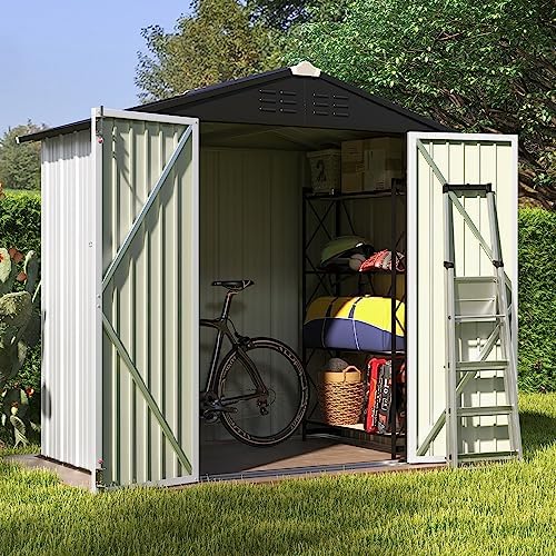 Patiowell 6x4 FT Outdoor Storage Shed, White