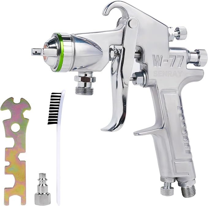 Pressure Feed Air Spray Paint Gun, Pressure Pot Paint Sprayer Without Cup - 2.0mm Nozzle