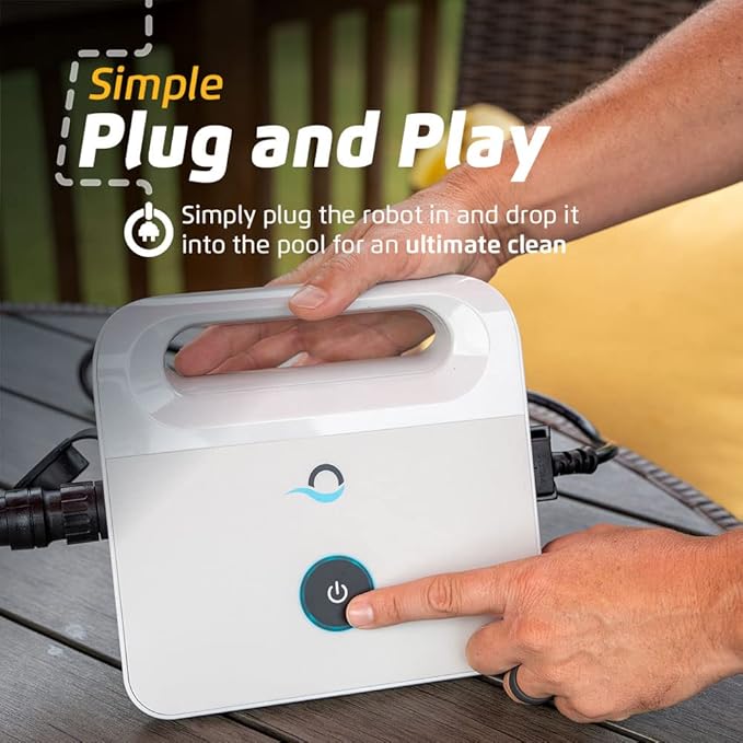 Dolphin (2025 Model) E10 Automatic Robotic Pool Vacuum Cleaner, Active Scrubber Brush, Top Load Filters Access, Ideal for Above-Ground Pools up to 30 FT in Length