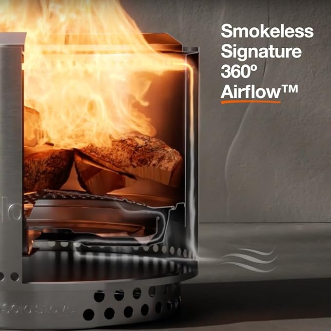 Solo Stove Bonfire with Stand | 19.5" Smokeless Fire Pit, Removable Ash Pan | Portable Stainless Steel Wood Burning Outdoor Fireplace, Ideal for 4–6 People, 21.75 lbs, Mulberry