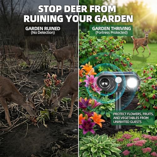 4 Pack Sonic Fortress Pro Deer Repellent Devices Racoon Repellent Outdoor
