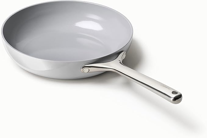 Caraway Nonstick Ceramic Frying Pan (2.7 qt, 10.5") - Non Toxic, PTFE & PFOA Free - Oven Safe & Compatible with All Stovetops (Gas, Electric & Induction) - Gray