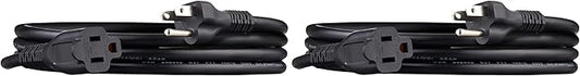 Amazon Basics Extension Cord, 13 Amps, 125V, 6 Foot, Black - Pack of 2