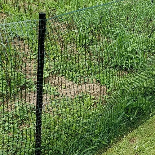 BOEN Garden Fence Temporary Barrier Outdoor Fence for Dog, Rabbit or Deer, Garden Netting Plastic Mesh Plant Protection (4' x 75', Black)