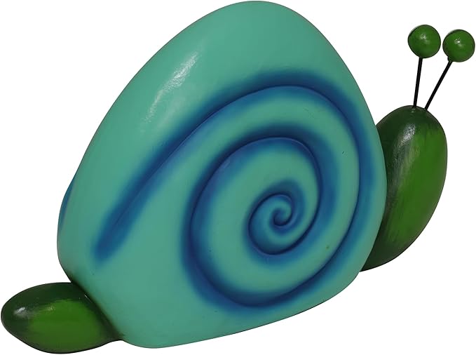Alpine Corporation WQA1648HH-BL Polyresin Swirl Snail Statuary, Stylish Statuary Decor for Garden, Patio, and Lawn, 7" H, Blue