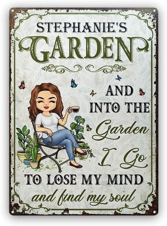 And Into The Garden I Go Gardening, Garden Sign, Personalized Custom Classic Metal Signs Garden Yard Wall Decorative Metal Sign (12)
