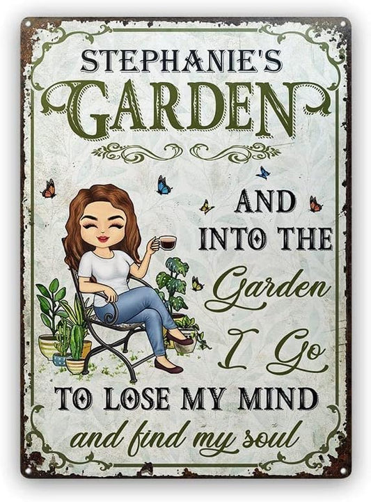 And Into The Garden I Go Gardening, Garden Sign, Personalized Custom Classic Metal Signs Garden Yard Wall Decorative Metal Sign (12)