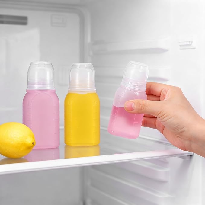 6PCS Mini Condiment Squeeze Bottles 60ML Travel Condiment Containers with Lid Mini Sauce Bottle Portable Ketchup Bottles Squeeze for Sauces