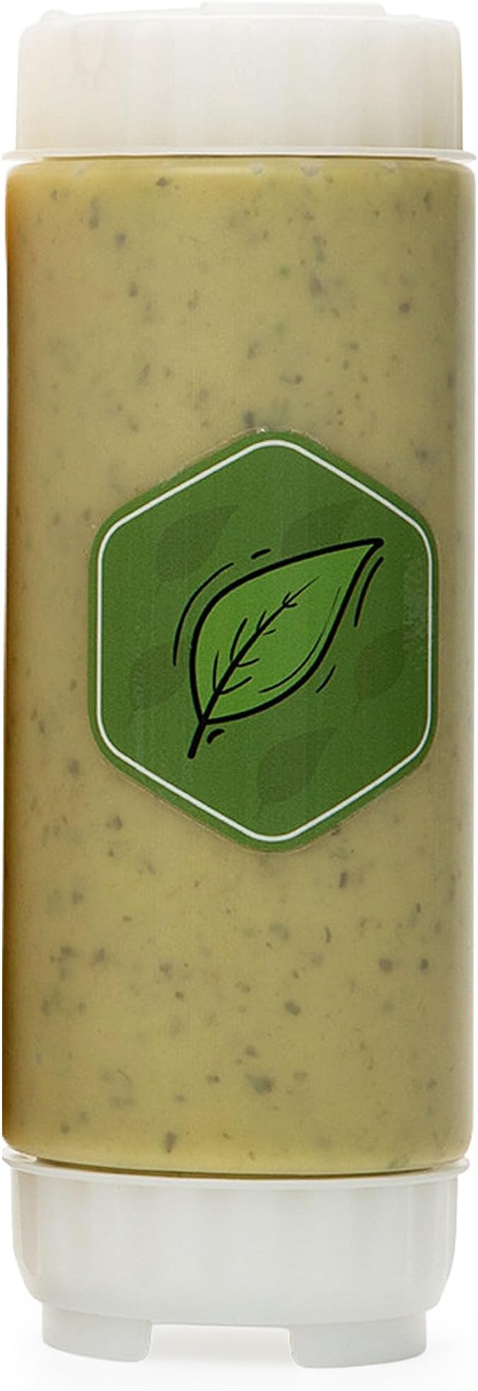 18oz Refillable FIFO Squeeze Bottle for Green Sauce – No-Drip BPA-Free Condiment Dispenser with White Cap, Dishwasher Safe for Pesto, Chimichurri, Green Goddess, Herb Dressings