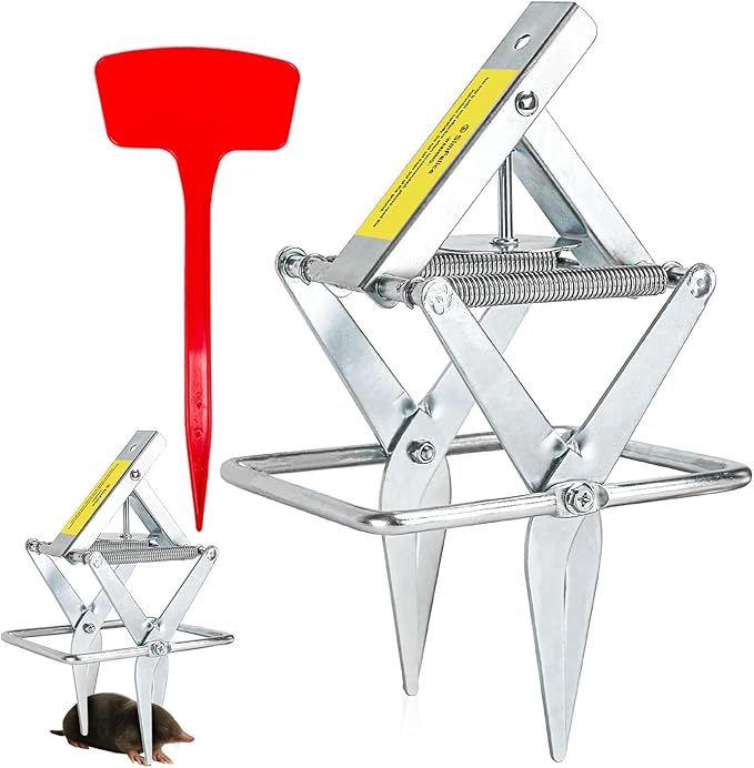 Upgrade Mole Traps That Work Best Trap Scissor with Longer Spring, Durable and Reusable Easy Mole Trap for Lawn Protection