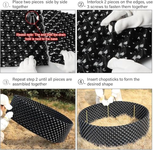 RooTrimmer Air Pruning Containers 60 Gallon 2P, Raised Garden Bed Large Tree Pos New Plastic Nursery Pot Fruit Vegetable Garden Grow beds (4 ft Diameter), Black