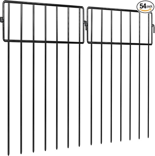 ADAVIN 54 Pack Animal Barrier Fence, 15 in(H) X 54 Ft(L) Dog Digging Fence Barrier, 1.5in Spike Spacing Rustproof Metal No Dig Garden Fences for Dog Rabbit, Fences Blocker for Outdoor Yard Patio