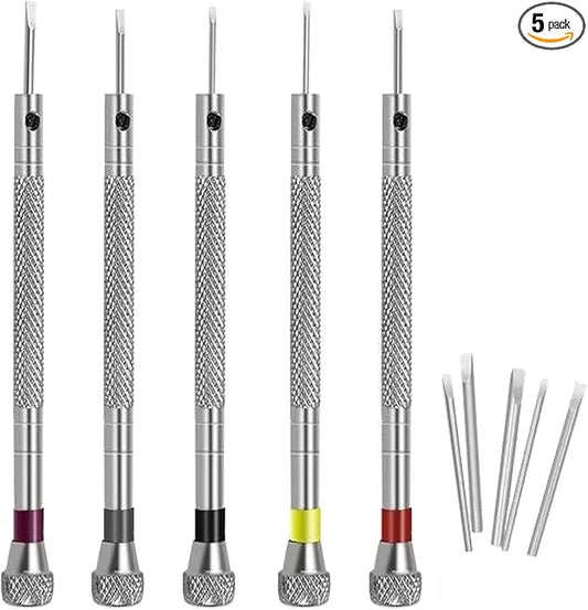 Precision Screwdriver Set,0.8-1.6mm Professional Screwdriver Kit Fit for Watch,Eyeglasses and Electronics Repair with 5 Extra Replace Blades
