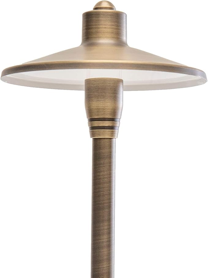 12V Brass LED Landscape Lighting Kit (6 Outdoor Spotlights, 2 Path Lights) with 100W Low Voltage Transformer for House, Yard, Lawn, Pathway, Walkway, Garden, Driveway or Patio