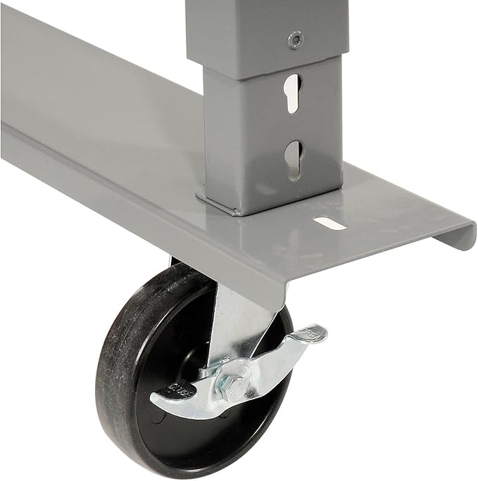 Global Industrial Mobile Adjustable Height Workbench, Shop Square Edge, 60" W x 36" D, Gray