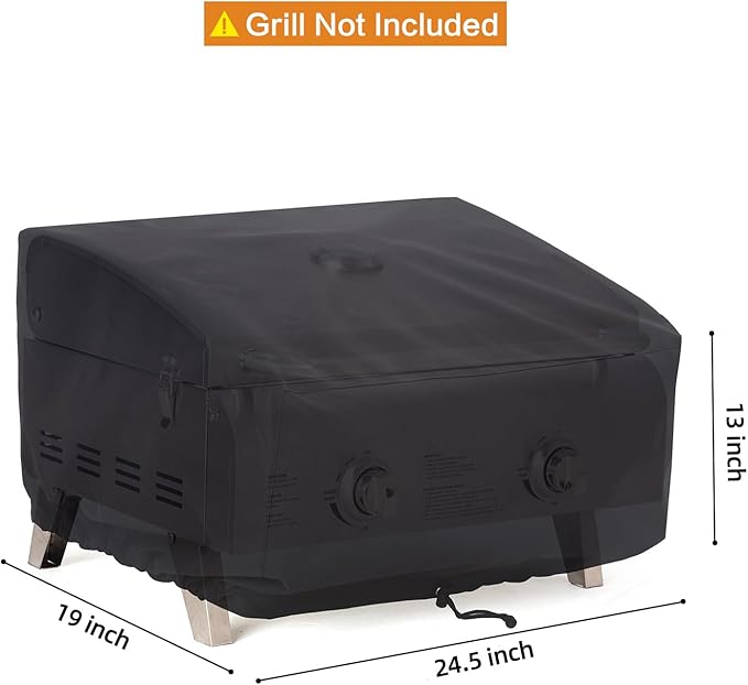 NOELIFE 24 Inch Tabletop Grill Cover for Cuisinart CGG-306/ CGG-059A/ CGG-059, Pit Boss 75275/ PB336GS/ PB100P1, Waterproof Outdoor BBQ Grilling Griddle Accessories, Black (Cover Only)