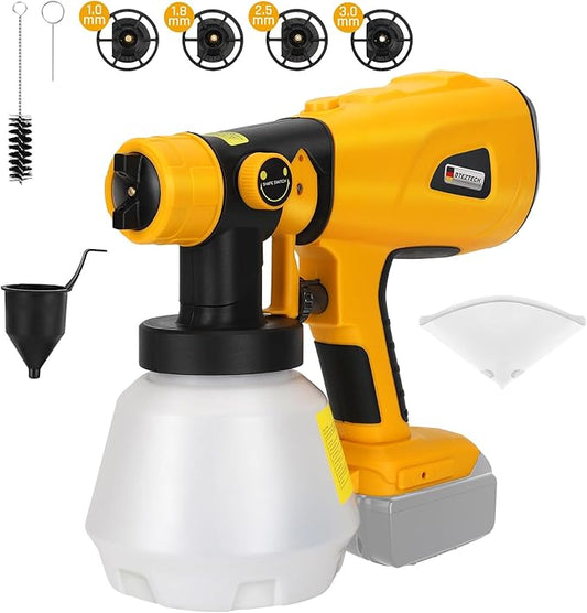 Cordless Paint Sprayer for Dewalt 20V MAX Battery, 200W HVLP Handheld Spray Gun with Brushless Motor, Copper Nozzle, Adjustable Flow for Walls, Fences, Furniture, Cabinets (Tool Only)