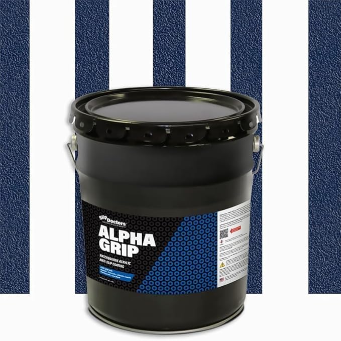 Alpha Grip Pickleball Court Paint for Concrete, Asphalt and Stone – Non-Skid Coating for Superior Traction (Pickleball Blue, 5 Gallon)