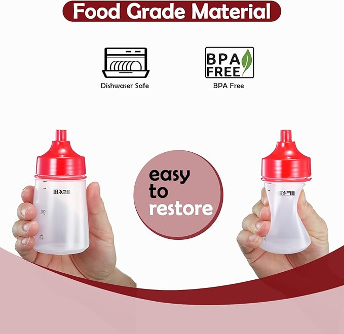 Condiment Squeeze Bottles for Sauces Pancake Batter Plastic - Wide Mouth Kitchen Ketchup Mustard Squirt Bottle Empty Dispenser for Icing Oil Salad Food Liquid for Griddle BBQ(1 PCS, 13 oz.)