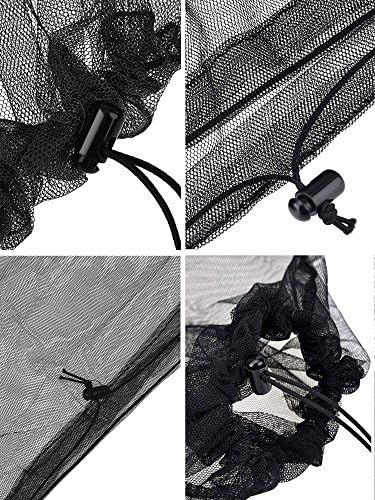 HESTYA 4 Pack Mosquito Head Net Mesh Face Cover Outdoor, Black