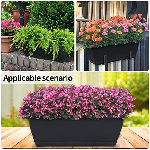 Window Box Planter,10Pack Plastic Vegetable Flower Planters Boxes