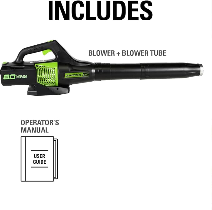 Greenworks 80V (145 MPH / 580 CFM / 75+ Compatible Tools) Cordless Brushless Axial Leaf Blower, Tool Only