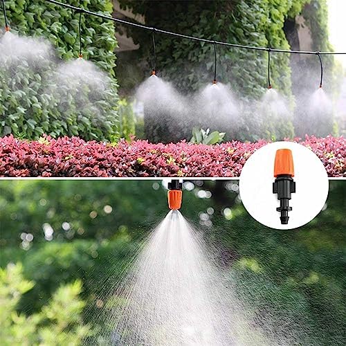 50 Pcs Drip Irrigation Spray Emitters, Adjustable Atomizing Nozzles