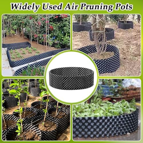 RooTrimmer 60 Gallon Air Pruning Container, Raised Garden Bed Large Tree Pos New Plastic Nursery Pot Fruit Vegetable Garden Grow beds (4 ft Diameter), Black