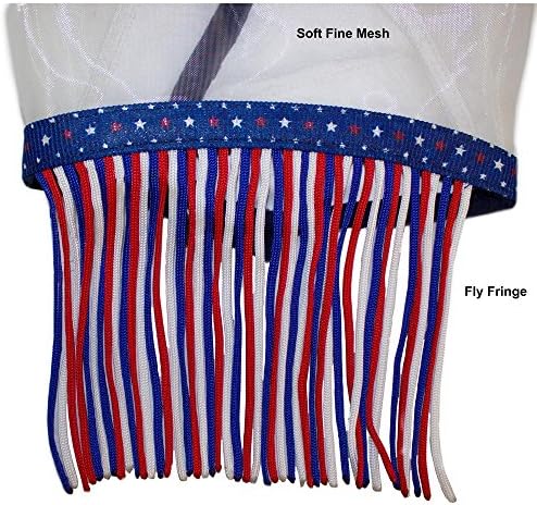 Derby Originals Reflective Safety Horse Fly Mask with Ears and Nose Fringe