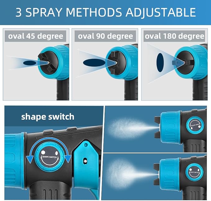 Cordless Paint Sprayer Compatible with MAKITA 18V Battery, HVLP Spray Paint Gun with 4 Copper Nozzle, 200W High Power Motor Paint Sprayer for Furniture (Battery Not Included) (for MAKITA)