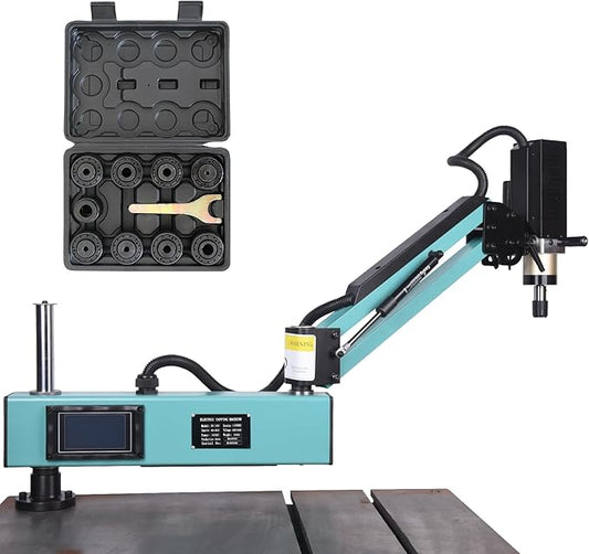Doppy Electric Tapping Machine M6-M30, 360° Multi-Directions Tapping Machine 0-156rpm/min, 9PCS Collets, Rated Power 1200W, Voltage AC 220V, for Machinery Manufacturing, Mould and Other Industries