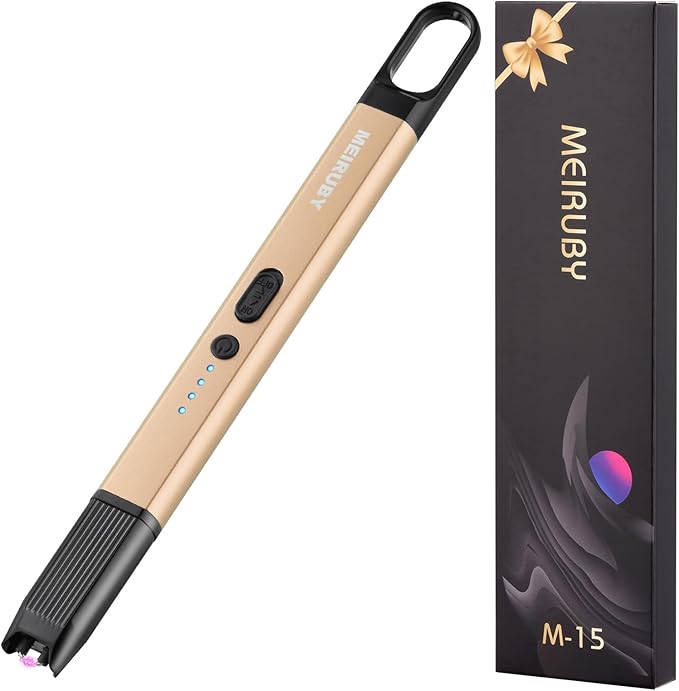 MEIRUBY Electric Candle Lighter (USB Rechargeable Arc Windproof Flameless ), Mothers Day Gifts for Women Mom Nana Wife Sister Nana Men Dad Boyfriend