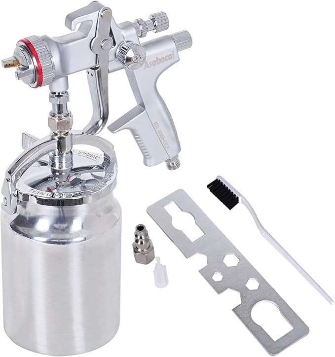HVLP Spray Gun, Siphon Air Paint Sprayer Gun with 1.7mm Nozzle Sets, 1000CC Automotive Paint Gun, Professional for Car, Furniture, House Painting