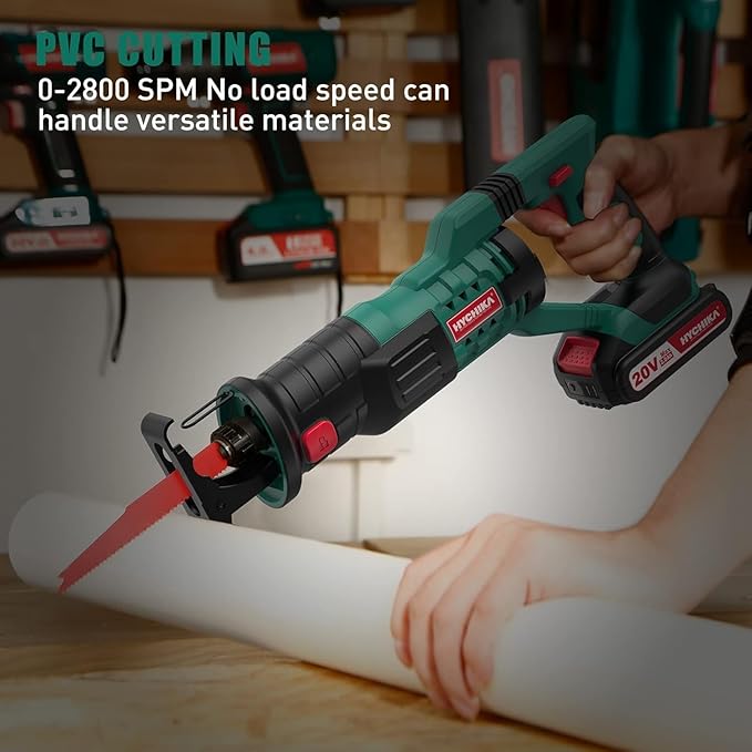 HYCHIKA Reciprocating Saw, 6.7A Jig Saw, Laser class: II, 2-Tool Power Tool Combo Kit
