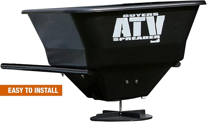 Buyers Products ATVS100 ATV Broadcast Spreader – 100 lb Capacity, Poly Hopper, 12V Motor, Rain Cover Included – Seed, Fertilizer, Salt & Feed Spreader for ATV Accessories